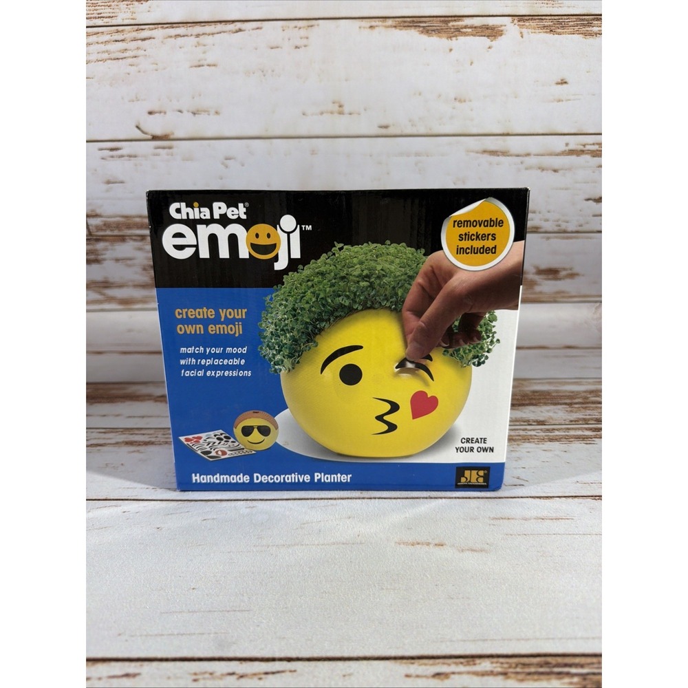 Chia Pet Emoji Create Your Own Emoji Decorative Planter 2017 Open Box